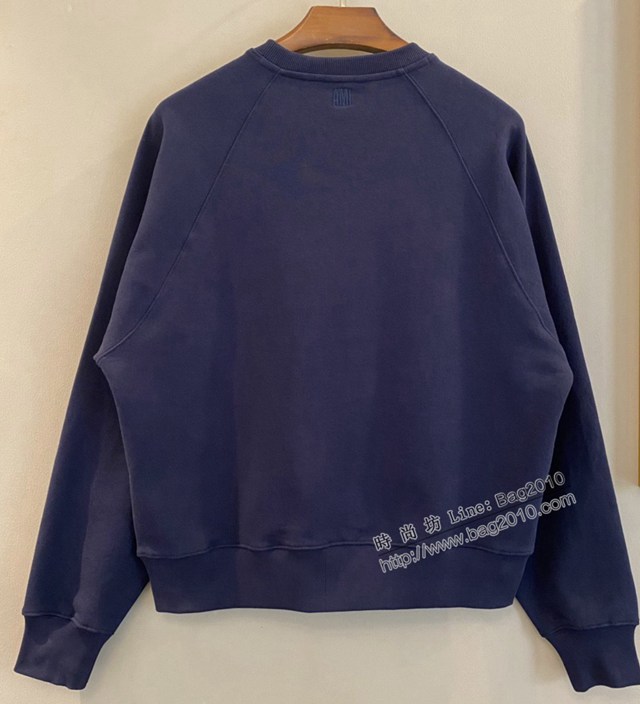 Ami專櫃2023FW新款愛心刺繡插肩圓領衛衣 男女同款 tzy3196